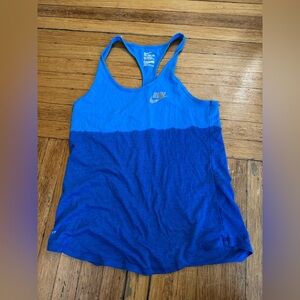 Nike Women's Dri-FIT running racerback tank top in a two-tone